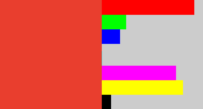 Hex color #e93e2e - tomato