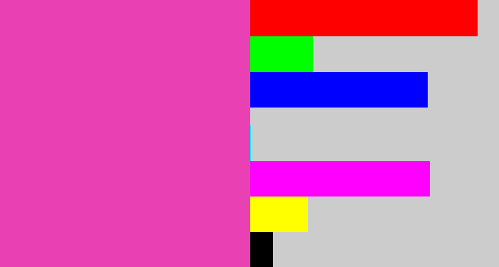 Hex color #e941b4 - purpleish pink