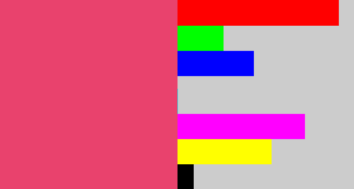 Hex color #e9426d - darkish pink