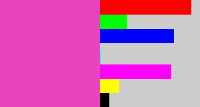 Hex color #e944bd - purpleish pink