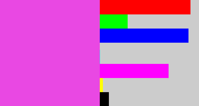 Hex color #e948e3 - purple pink