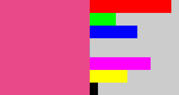 Hex color #e94a87 - darkish pink
