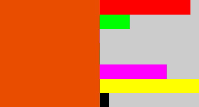 Hex color #e94d00 - deep orange