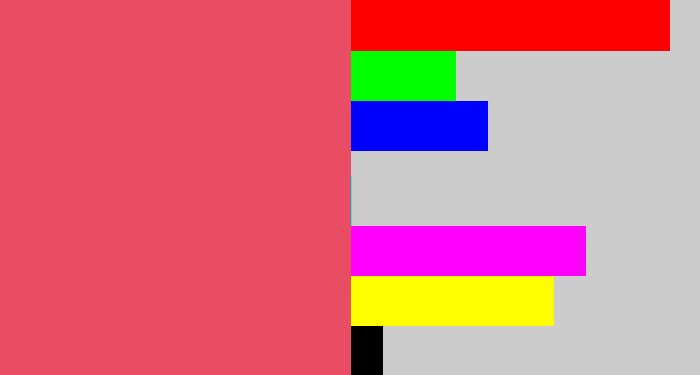 Hex color #e94d63 - pastel red