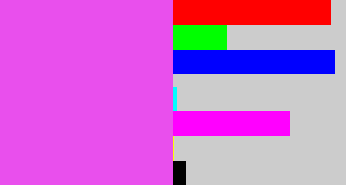 Hex color #e94fed - heliotrope