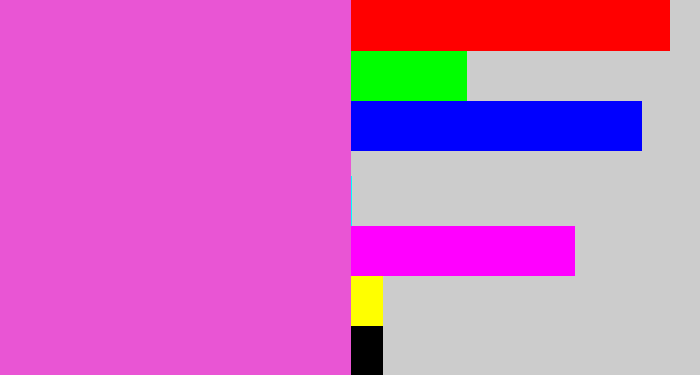 Hex color #e955d4 - purpleish pink