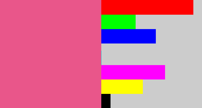 Hex color #e9568a - medium pink
