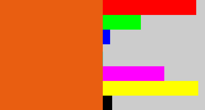 Hex color #e95e11 - deep orange