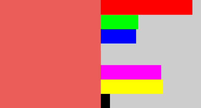 Hex color #e95e59 - pastel red
