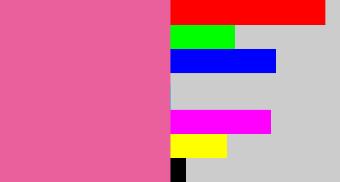 Hex color #e9609d - medium pink