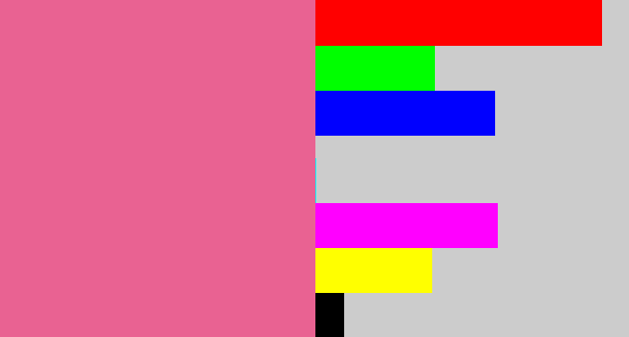 Hex color #e96292 - medium pink