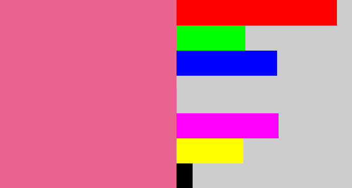 Hex color #e96391 - medium pink