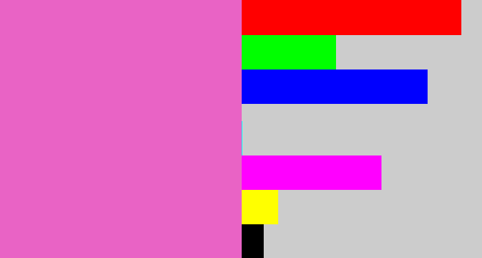 Hex color #e963c5 - purpleish pink