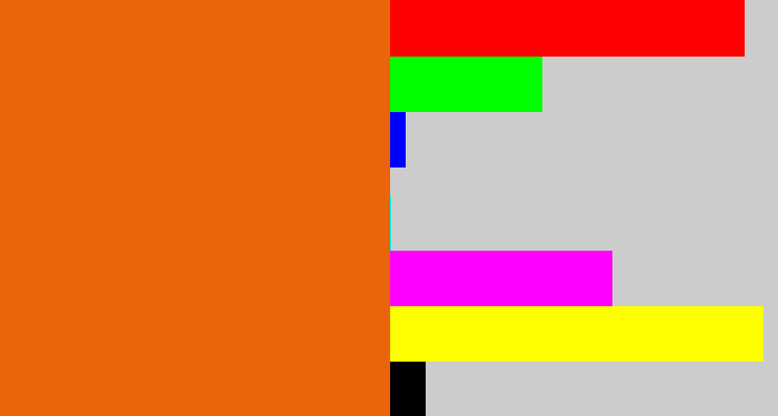 Hex color #e9640a - orange