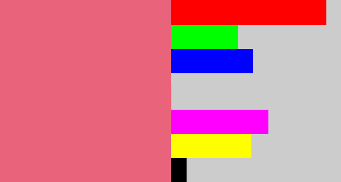 Hex color #e9647b - pinkish