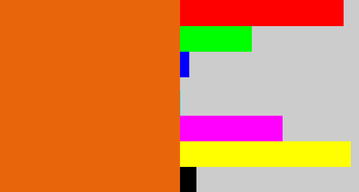 Hex color #e9650c - orange