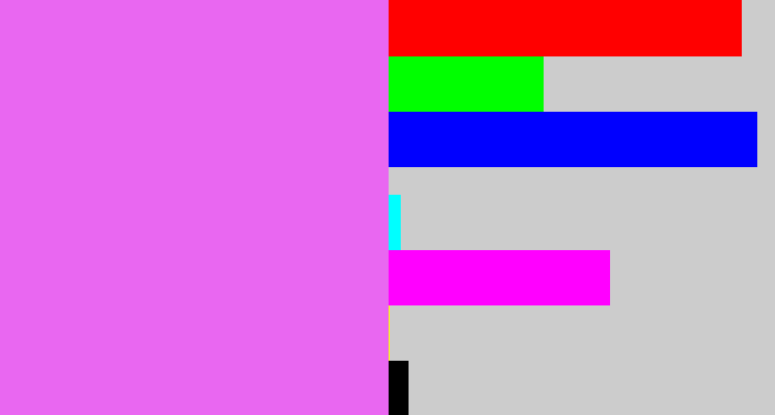 Hex color #e967f1 - purply pink