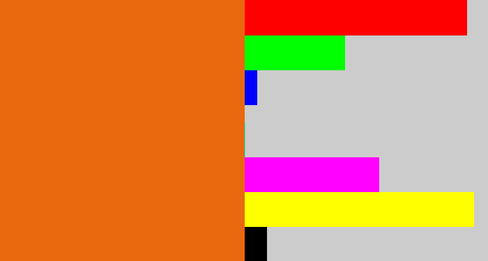 Hex color #e9680d - orange