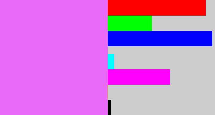 Hex color #e969f8 - light magenta