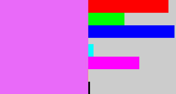 Hex color #e969f9 - light magenta