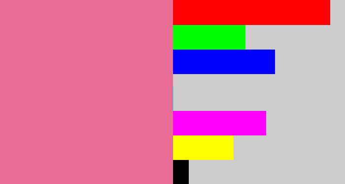 Hex color #e96c97 - medium pink