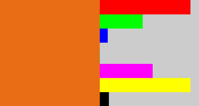 Hex color #e96d14 - orange