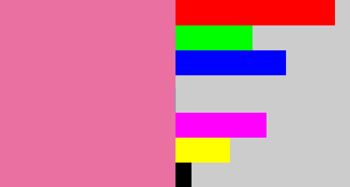 Hex color #e970a1 - medium pink