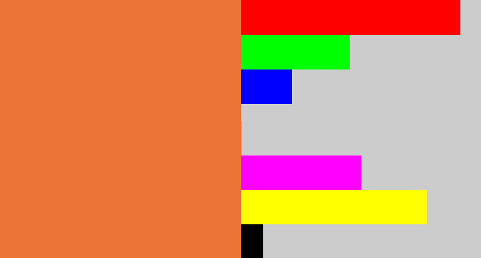 Hex color #e97435 - dusty orange
