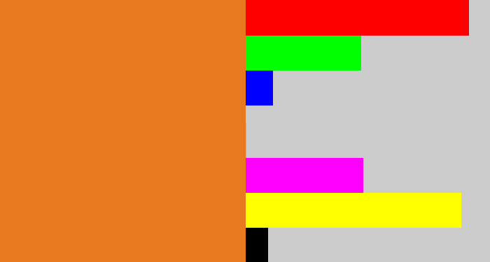 Hex color #e9791d - orange