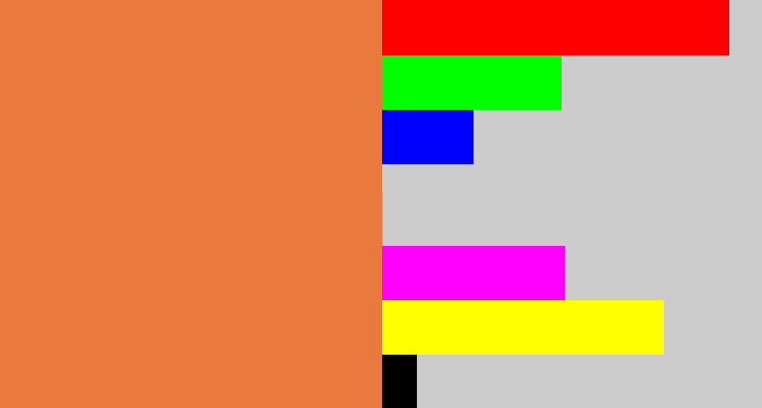 Hex color #e9793d - dusty orange
