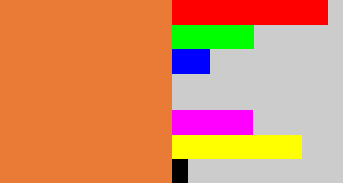 Hex color #e97b37 - dusty orange