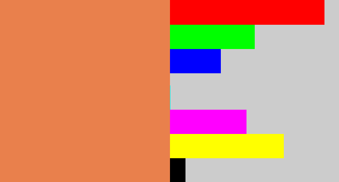 Hex color #e9804c - orangish