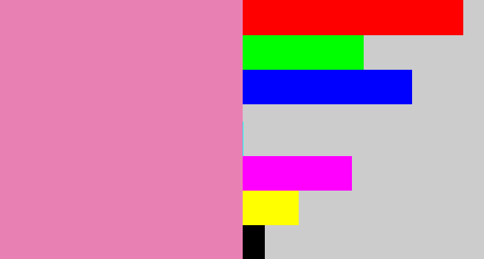 Hex color #e980b3 - pig pink