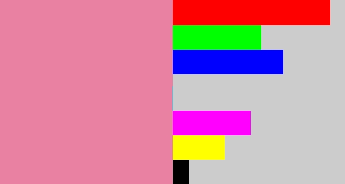 Hex color #e981a2 - pig pink