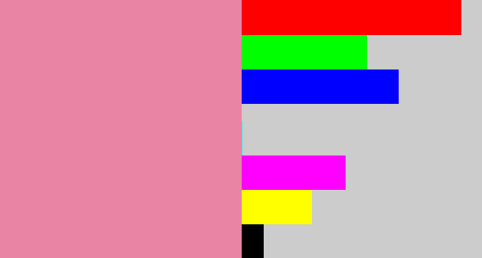 Hex color #e984a5 - pig pink