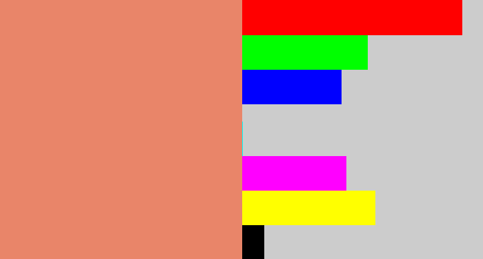 Hex color #e98569 - dark peach