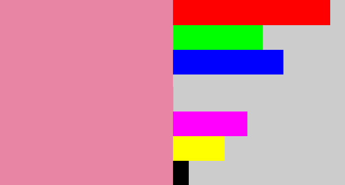 Hex color #e985a4 - pig pink