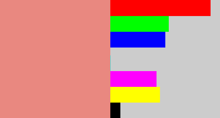 Hex color #e98880 - pinkish tan