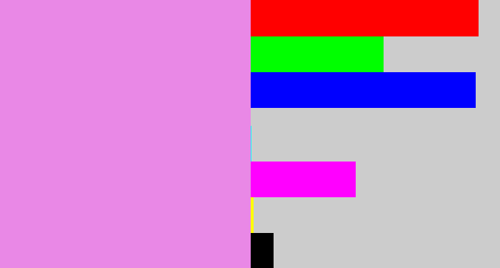 Hex color #e988e6 - lavender pink