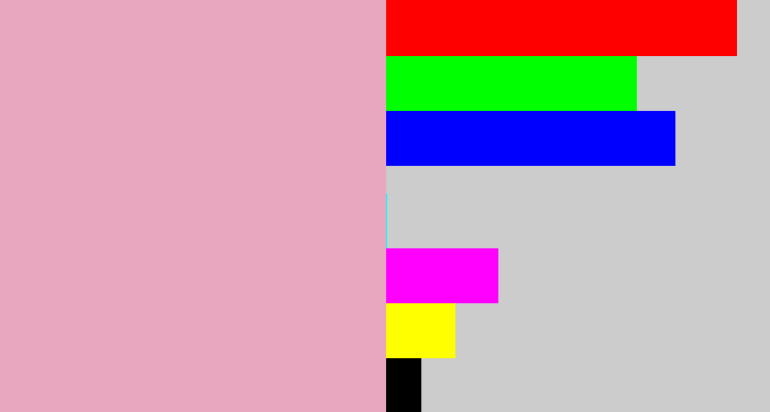Hex color #e9a6bf - soft pink
