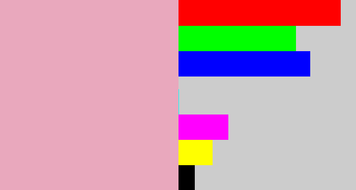 Hex color #e9a8bd - soft pink