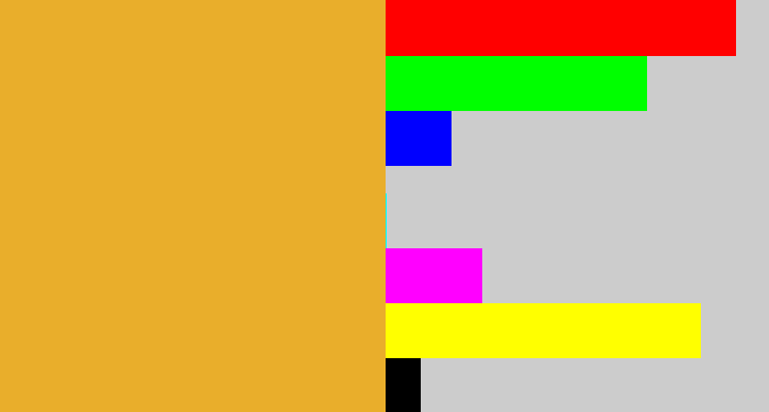 Hex color #e9ae2b - macaroni and cheese