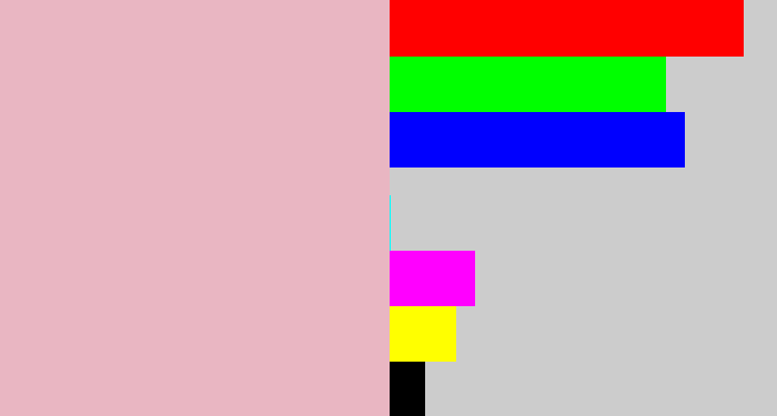Hex color #e9b6c2 - soft pink
