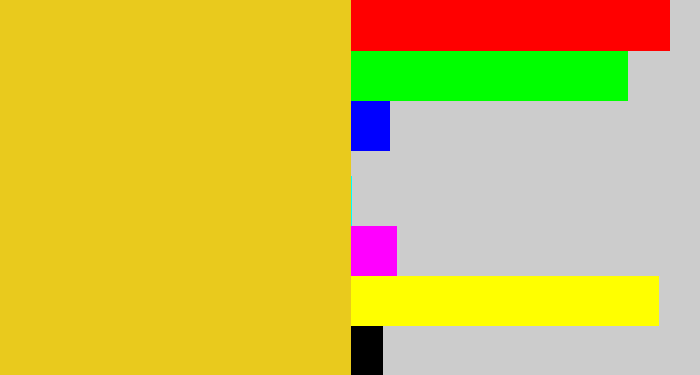 Hex color #e9ca1d - piss yellow