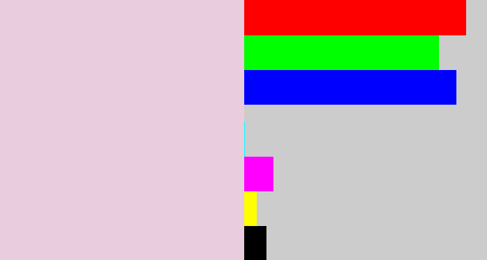 Hex color #e9ccde - pale pink