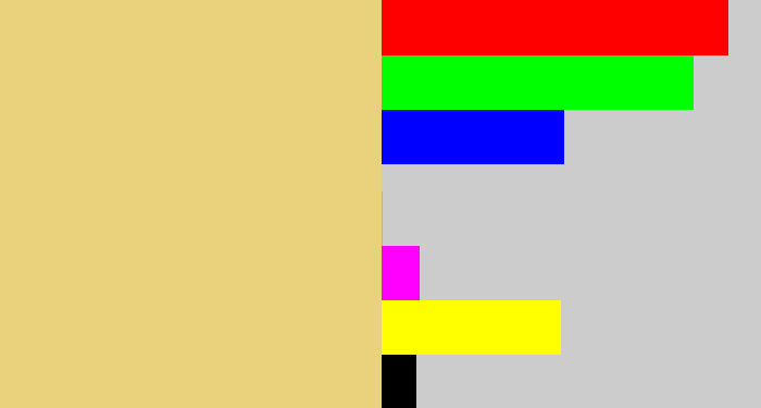 Hex color #e9d27b - sandy