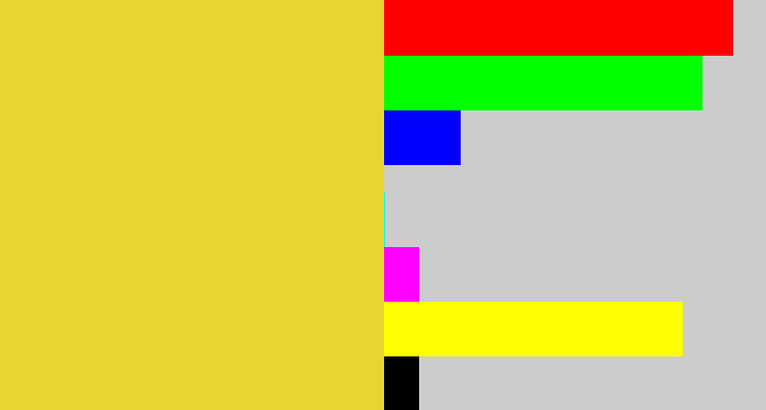 Hex color #e9d433 - piss yellow