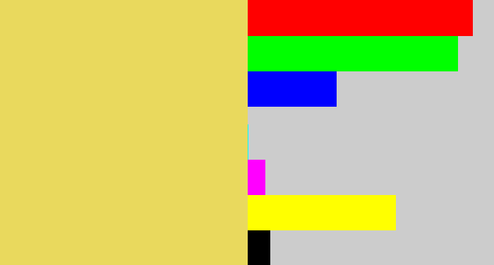 Hex color #e9d95d - dull yellow
