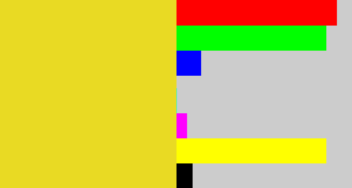 Hex color #e9da23 - piss yellow