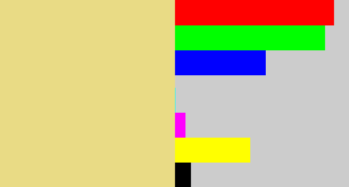 Hex color #e9db85 - sandy
